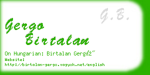 gergo birtalan business card